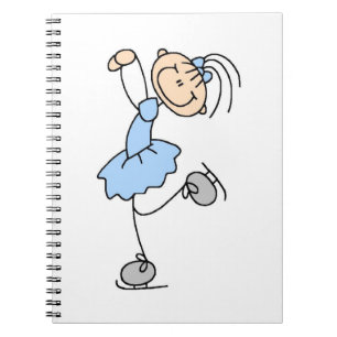 Blue Girl Figure Skater T-shirts and Gifts Notebook
