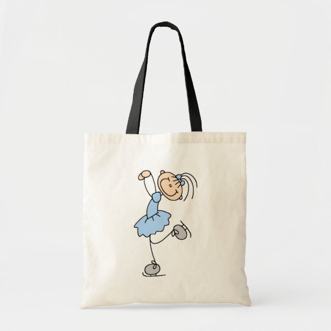 Blue Girl Figure Skater T-shirts and Gifts Tote Bag (Front)