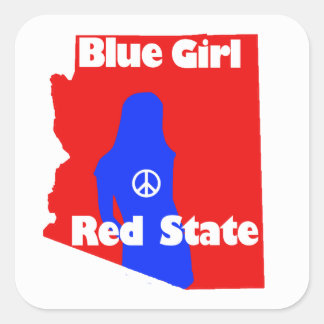 Blue Girl in a Red State - Arizona Square Sticker