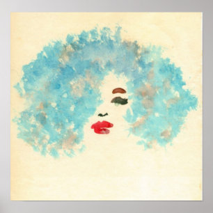 Blue Girl Print