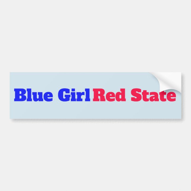 Blue Girl Red State Bumper Sticker (Front)