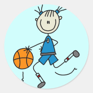 Blue Girls Basketball Tshirts and Gifts Classic Round Sticker