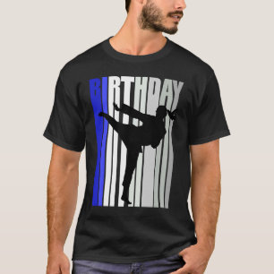 Blue Girls Karate Birthday Sparring Girl Kids Wome T-Shirt