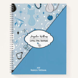 Blue Girly Mid-Century Salon Notebook
