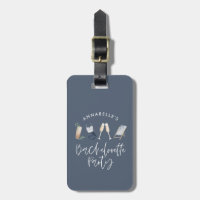 Blue girly modern cocktail script bachelorette