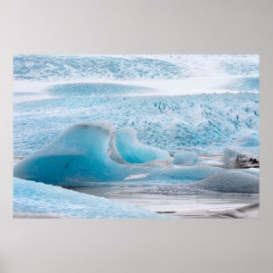 Blue Glacial Ice Formations, Horizontal Poster