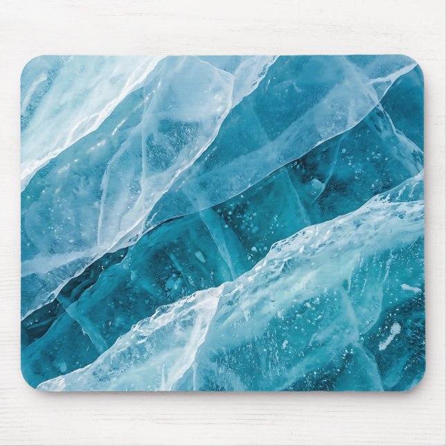 Blue Glacial Ice Texture Mouse Pad (Front)