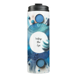 Blue Glam Eye Shadow Wakeup Vibes Thermal Tumbler