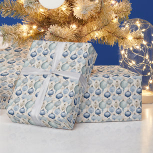 Blue Glass Antique Ornaments  Wrapping Paper