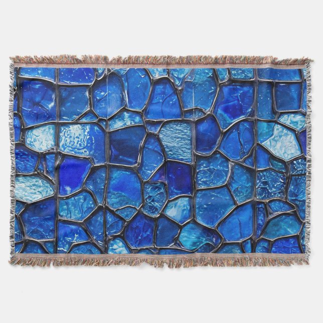 🛋️ Blue Glass Cosy Home Comfort Throw Blanket (Front)