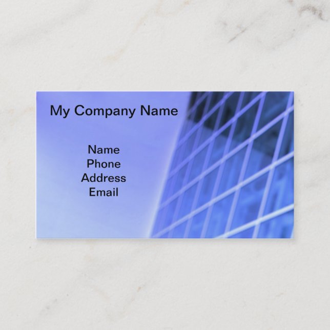 Blue Glass Facade Architectural Design Business Card (Front)