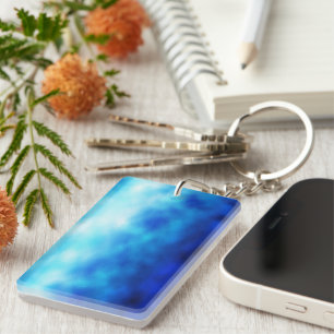 Blue Glass Key Ring