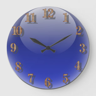 Blue Glass Large Clock