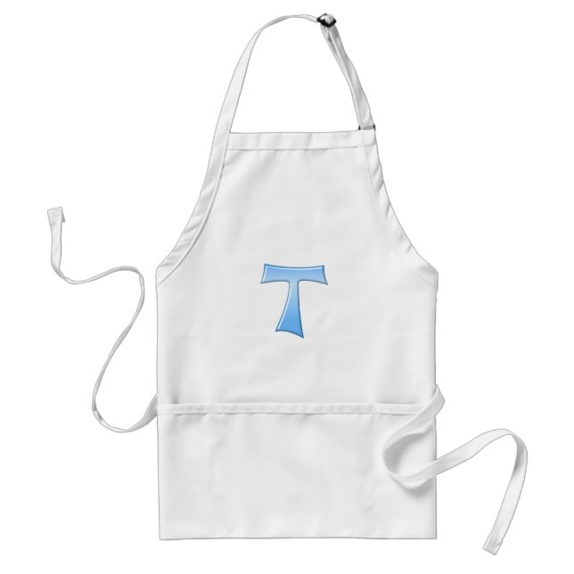 Blue Glass Look Franciscan Tau Cross Standard Apron (Front)