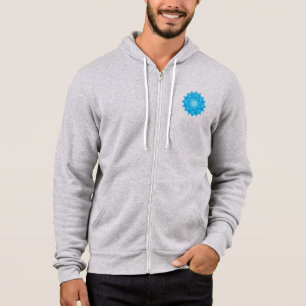 Blue Glass Lotus Flower Drawing Hoodie