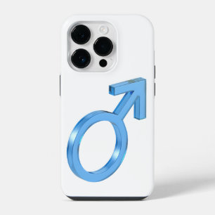 Blue glass male gender sign iPhone 14 pro case