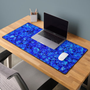 Blue Glass Rocks Desk Mat