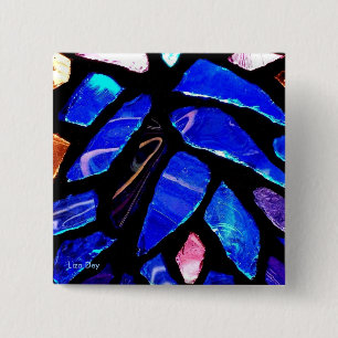 'Blue Glass' Square Button