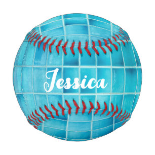 Blue glass tile blocks mosaic glass baseball