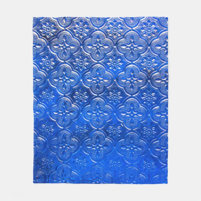 Blue glass with patternspattern, glass, abstract,  fleece blanket (Front)