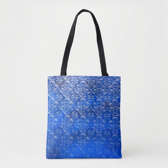 Blue glass with patternspattern, glass, abstract,  tote bag (Front)