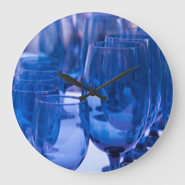 Blue glassware large clock (Front)