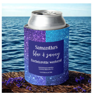 Blue Glitter Bachelorette Party Cooler