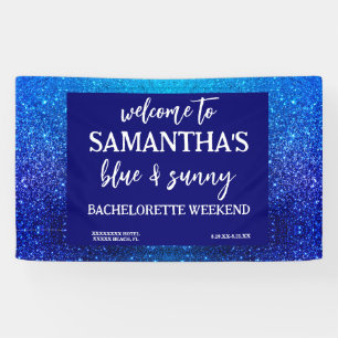Blue Glitter Bachelorette Party Welcome Sign