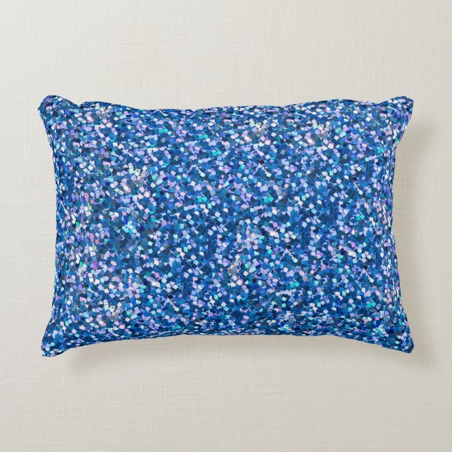 Blue glitter Background. Background filled with sh Decorative Cushion (Front)
