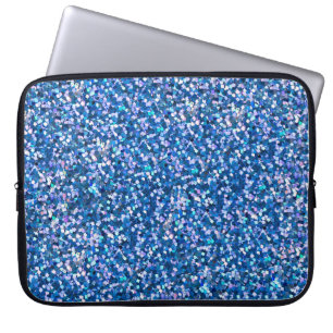 Blue glitter Background. Background filled with sh Laptop Sleeve