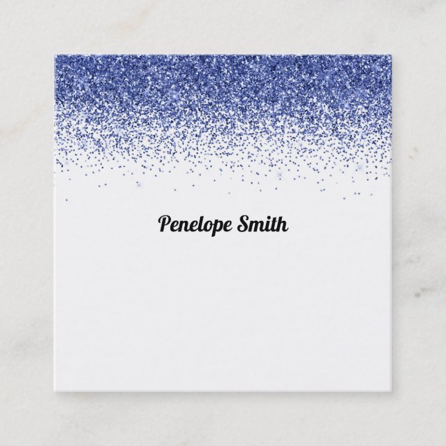 Blue Glitter Beauty Stylist Makeup Artist   Square Business Card (Front)