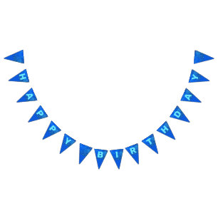 Blue, Glitter Birthday Bunting Flags
