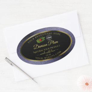 Blue Glitter Black Gold Product Label Ladybug Logo