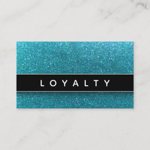 Blue Glitter Black White Makeup Artist Hair Salon Appointment Card