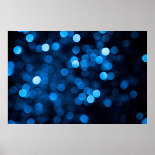 Blue glitter bokeh texture lights poster (Front)