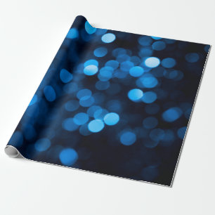 Blue glitter bokeh texture lights wrapping paper
