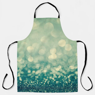 Blue glitter christmas abstract apron
