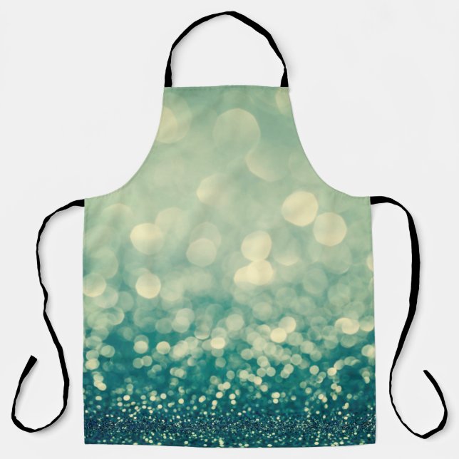 Blue glitter christmas abstract apron (Front)