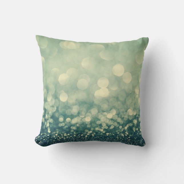 Blue Glitter: Christmas Abstract Cushion (Front)