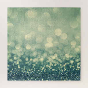 Blue Glitter: Christmas Abstract Jigsaw Puzzle