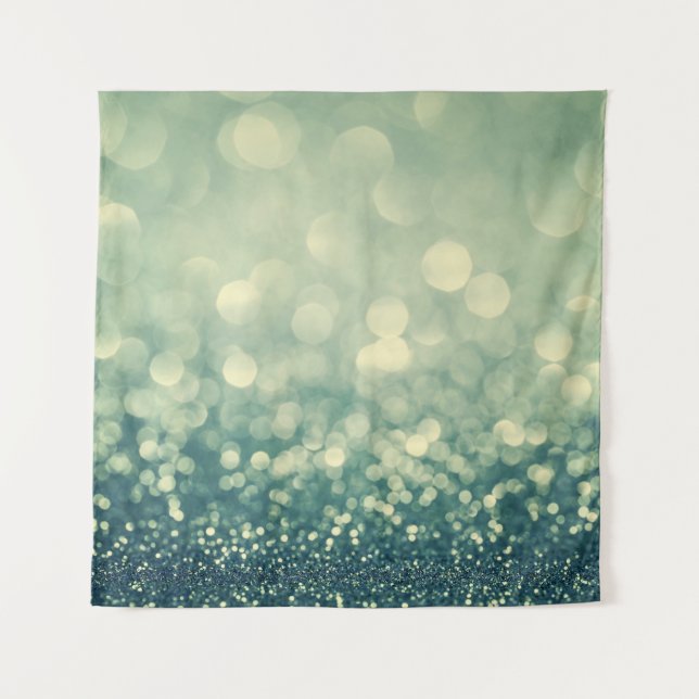 Blue Glitter: Christmas Abstract Tapestry (Front)