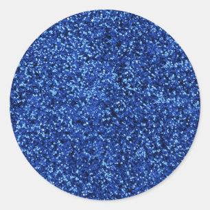 Blue Glitter Classic Round Sticker