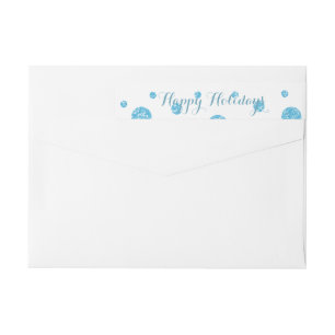 Blue Glitter Confetti Wrap Around Label