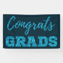 Blue Glitter Congrats Grads