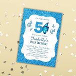 Blue glitter cute vibrant sparkling 5th birthday invitation<br><div class="desc">Introducing our "Blue Glitter Cute Butterfly Sparkling 5th Birthday Invitation, " the perfect way to celebrate your little angel's fifth birthday. This stunning invitation features a dazzling blue glitter background, providing a vibrant and festive touch. The design is adorned with butterflies surrounding a large number "5, " emphasising the milestone...</div>