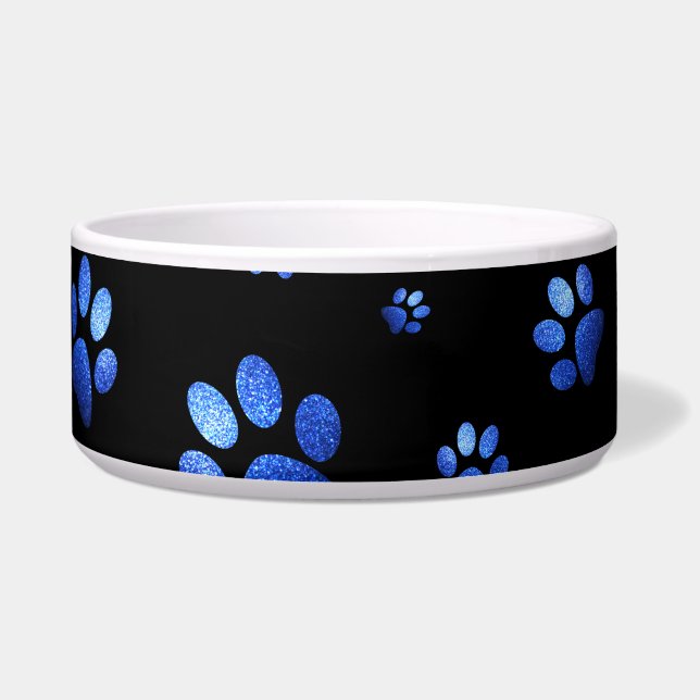 Blue glitter dog paw pattern  (Front)