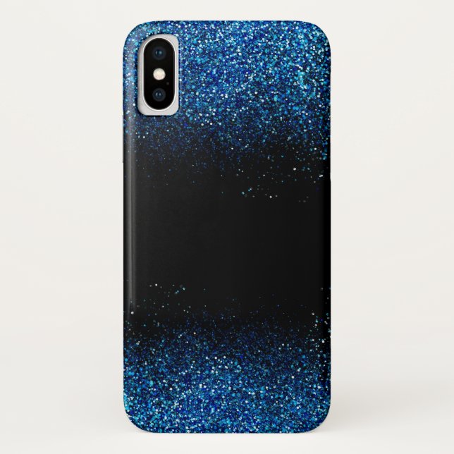 Blue Glitter Dust Phone Case (Back)