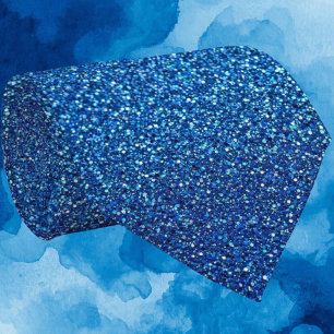 Blue Glitter Faux Silk Luxury Gentleman's Tie