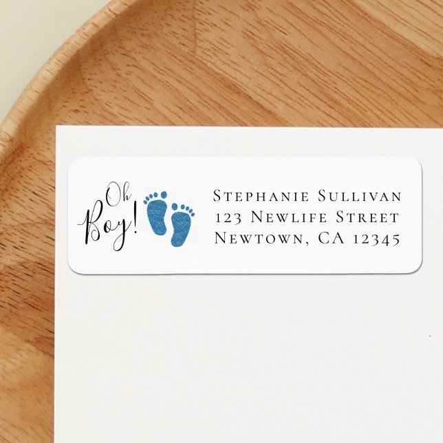 Blue Glitter Feet Return Address Label (Creator Uploaded)