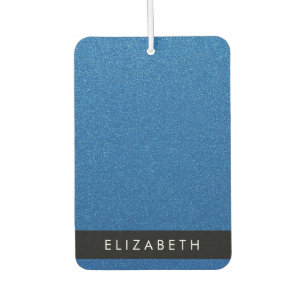 Blue Glitter, Glitter Background, Your Name Car Air Freshener